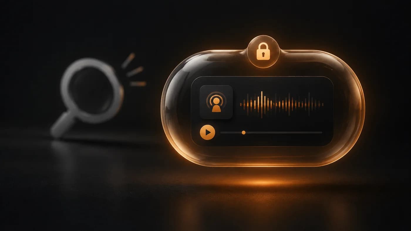 A podcast player with no text next to it